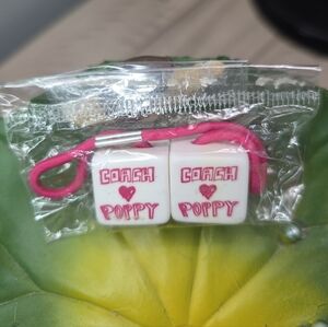 Coach Poppy !¡RARE¡! Hair Cubes (Hair Tie), White NWOT